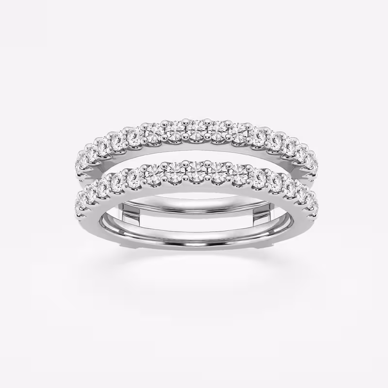 Dazzle Jewel 14K Silver Enhancer Ring for Gift - Oval Cut 2 Ct VVS1/D Diamond Ring - Anniversary Wedding Ring for Women's - Promise Rings for Girlfriend - Valentine Gift for Her - Diamond Jewellery